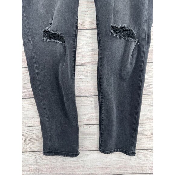 Torrid Distressed Stretch Tapered Leg Jeans Women's Size 18T Black Medium Wash - Picture 6 of 12